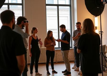 Le studio et l’équipe Lumière en pleine séance photo